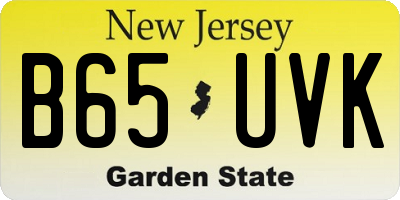 NJ license plate B65UVK