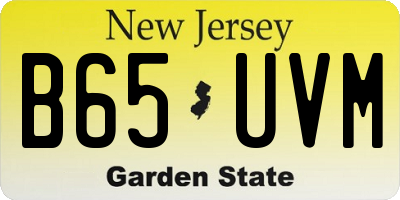 NJ license plate B65UVM