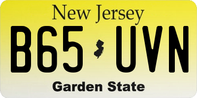 NJ license plate B65UVN