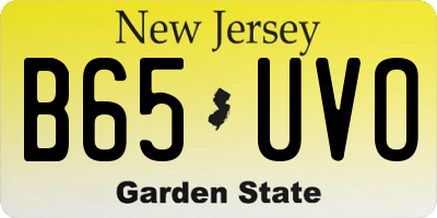 NJ license plate B65UVO