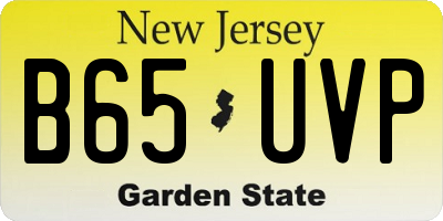 NJ license plate B65UVP