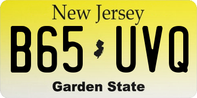 NJ license plate B65UVQ