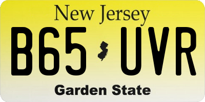 NJ license plate B65UVR