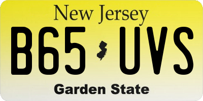 NJ license plate B65UVS