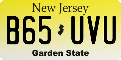 NJ license plate B65UVU