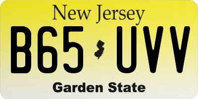 NJ license plate B65UVV
