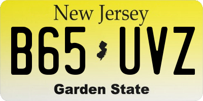 NJ license plate B65UVZ