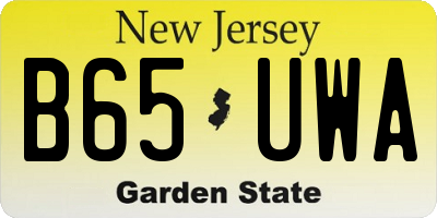 NJ license plate B65UWA