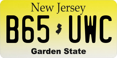 NJ license plate B65UWC