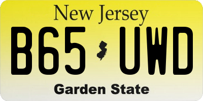 NJ license plate B65UWD