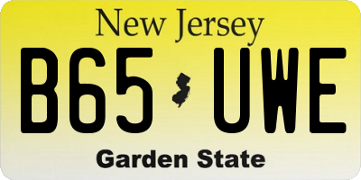 NJ license plate B65UWE