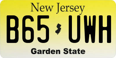 NJ license plate B65UWH