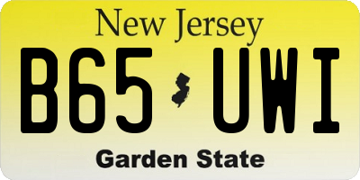 NJ license plate B65UWI