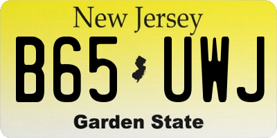 NJ license plate B65UWJ