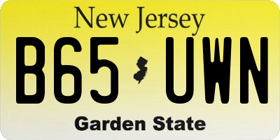 NJ license plate B65UWN