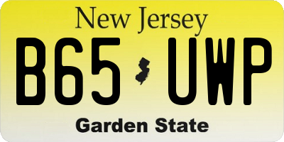 NJ license plate B65UWP