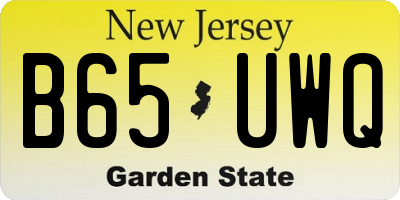 NJ license plate B65UWQ