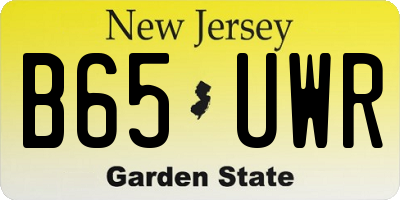 NJ license plate B65UWR