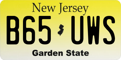 NJ license plate B65UWS