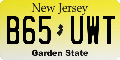NJ license plate B65UWT
