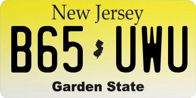 NJ license plate B65UWU