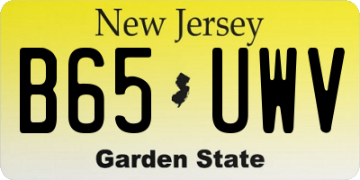 NJ license plate B65UWV
