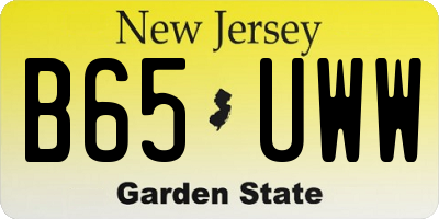 NJ license plate B65UWW