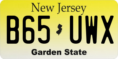 NJ license plate B65UWX