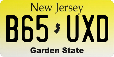 NJ license plate B65UXD