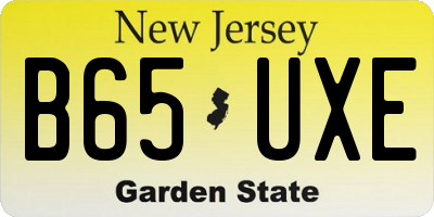 NJ license plate B65UXE