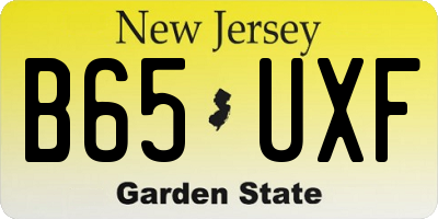 NJ license plate B65UXF