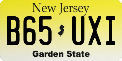 NJ license plate B65UXI
