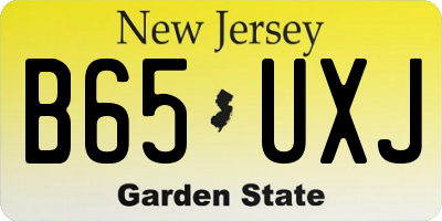 NJ license plate B65UXJ