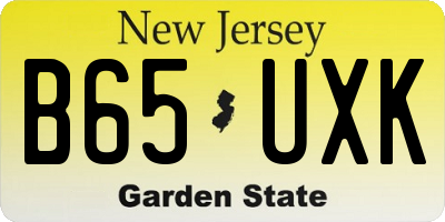 NJ license plate B65UXK