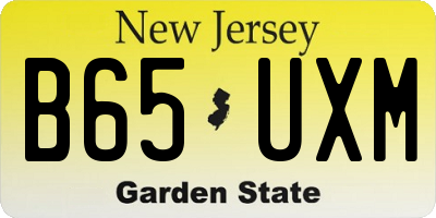 NJ license plate B65UXM
