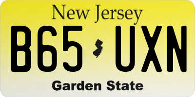 NJ license plate B65UXN