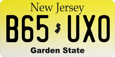 NJ license plate B65UXO