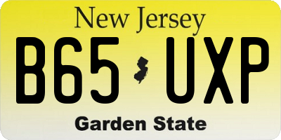 NJ license plate B65UXP