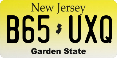 NJ license plate B65UXQ