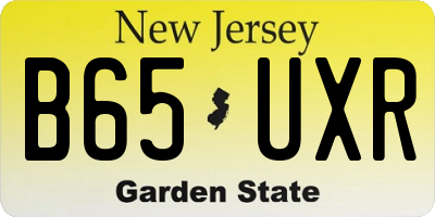 NJ license plate B65UXR