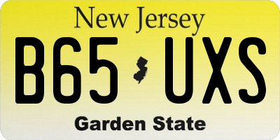 NJ license plate B65UXS