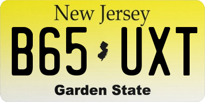 NJ license plate B65UXT