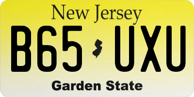 NJ license plate B65UXU