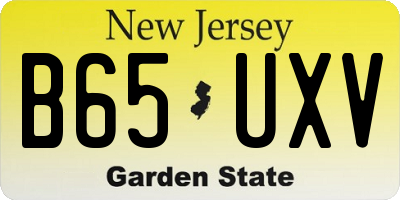 NJ license plate B65UXV