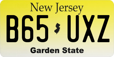 NJ license plate B65UXZ