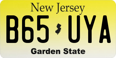 NJ license plate B65UYA