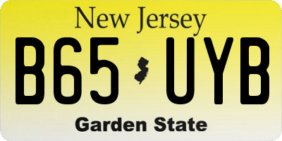 NJ license plate B65UYB