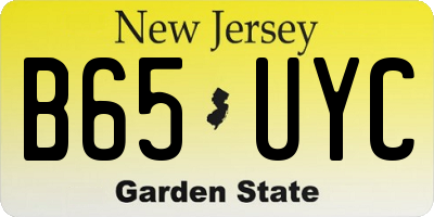 NJ license plate B65UYC