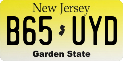 NJ license plate B65UYD
