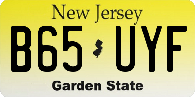 NJ license plate B65UYF